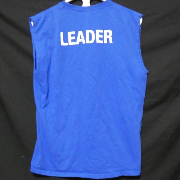 GILDAN Ultra Cotton, medium, blue sleeveless graphic tank top, GUC - Picture 3 of 12